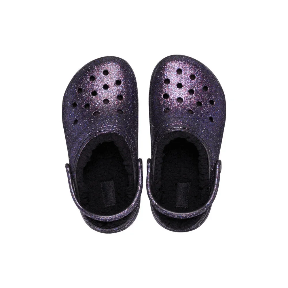 Crocs Classic 210764-0C4 Clog Kids C11 Space Glitter Lined Comfort Shoes ERK1858